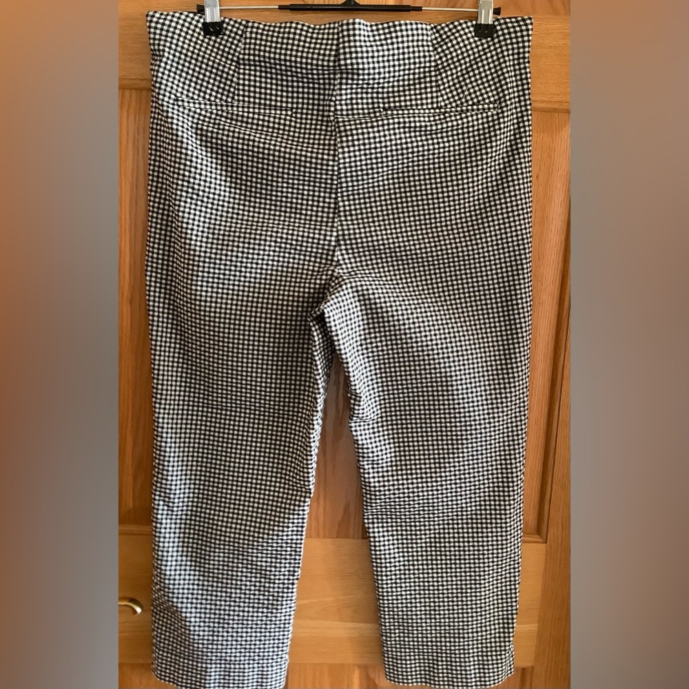 Chico’s Black and White Check Cropped Flat Front Pants With Stretch Size 3 (16) - Picture 6 of 9